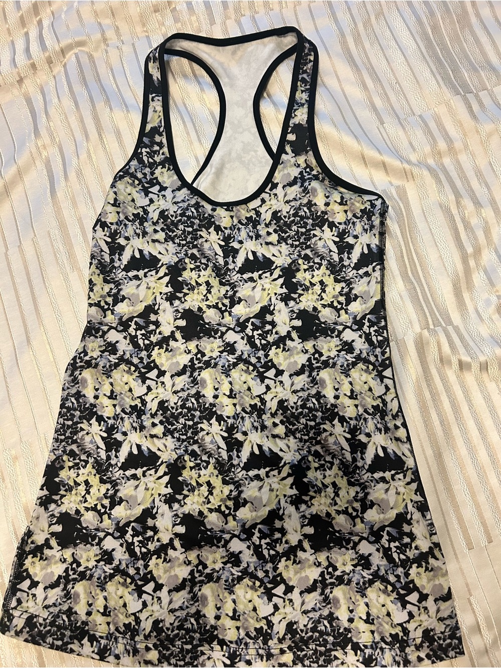 Lululemon Racerback Tank Top - Black and Pale Yellow